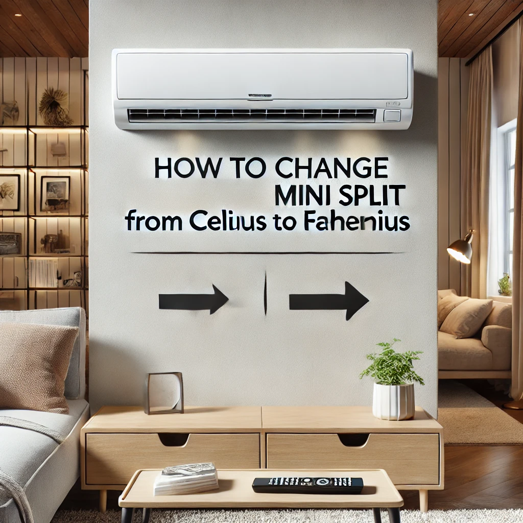 how to change mini split from celsius to fahrenheit